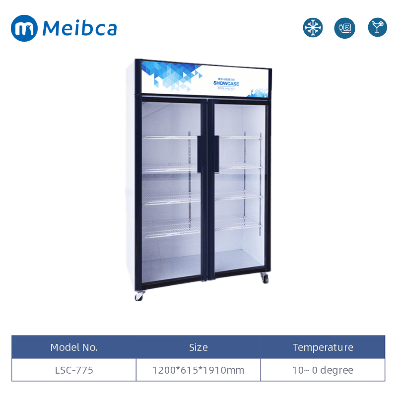 Commercial Big Capacity Glass Display Upright Cooler
