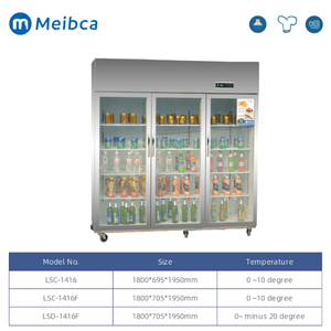 Commercial Glass Front Door Refrigerator For Kitchen 